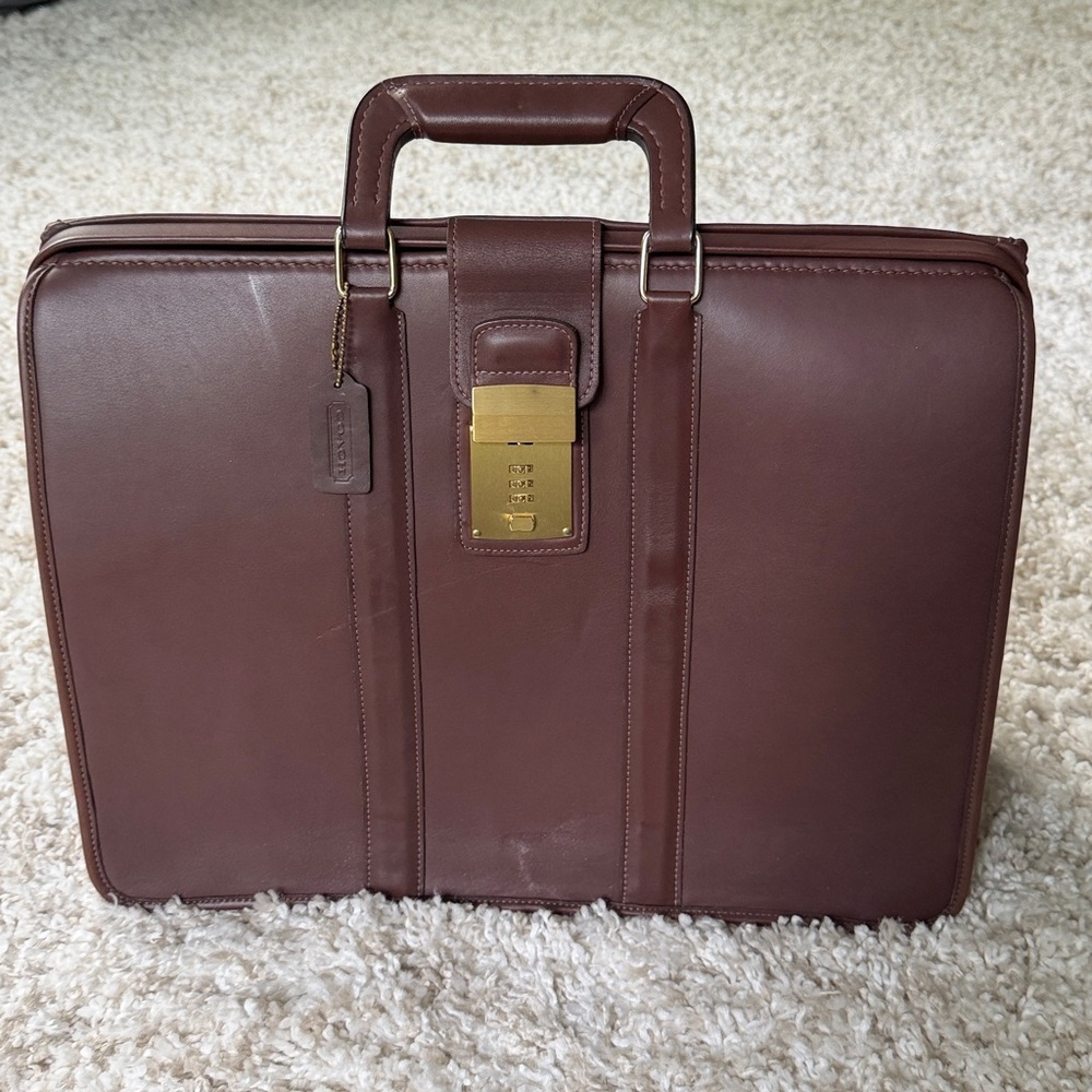 Coach Mahogany Leather Business Case
